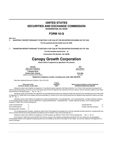 Vorschaubild Canopy Growth 10-Q Quartalsbericht 2026 