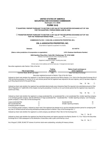 Thumbnail CBL Properties
 10-Q Quarterly Report FY2026 