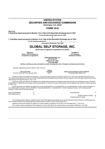 Miniature Global Self Storage 10-Q Rapport trimestriel 2026 