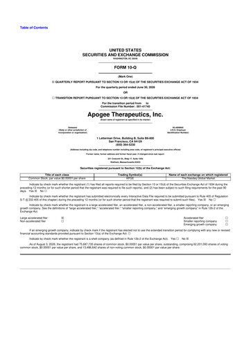 Miniature Apogee Therapeutics 10-Q Rapport trimestriel 2026 