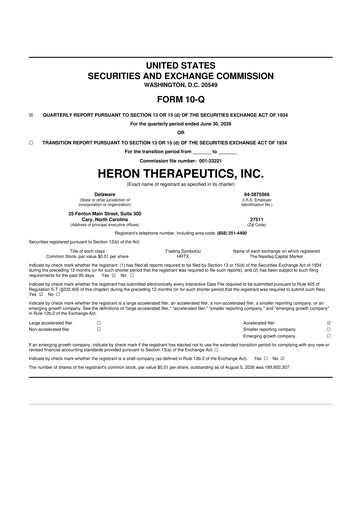 Thumbnail Heron Therapeutics 10-Q Quarterly Report FY2026 