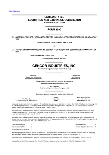 Vorschaubild Gencor Industries
 10-Q Quartalsbericht 2026 