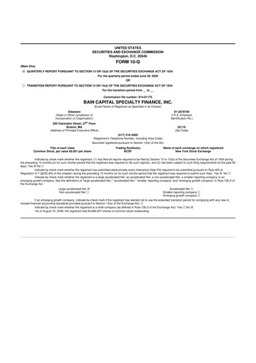 Thumbnail Bain Capital Specialty Finance
 10-Q Quarterly Report FY2026 