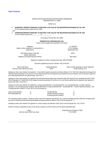 Miniature Perspective Therapeutics 10-Q Rapport trimestriel 2026 