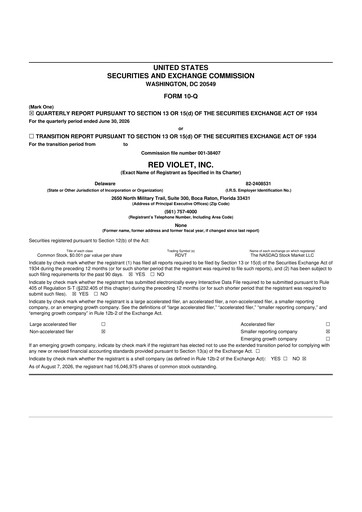 Vorschaubild Red Violet 10-Q Quartalsbericht 2026 