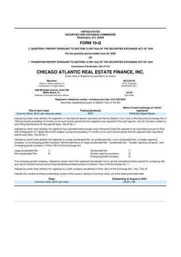 Thumbnail Chicago Atlantic Real Estate Finance 10-Q Quarterly Report FY2026 
