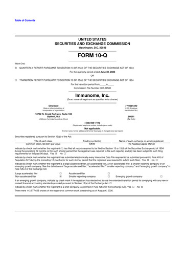 Vorschaubild Immunome 10-Q Quartalsbericht 2026 