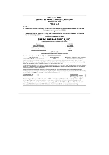 Thumbnail Spero Therapeutics 10-Q Quarterly Report FY2026 
