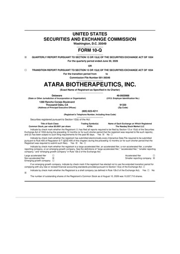 Thumbnail Atara Biotherapeutics 10-Q Quarterly Report FY2026 