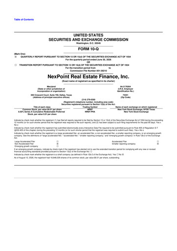 Miniature NexPoint Real Estate Finance 10-Q Rapport trimestriel 2026 
