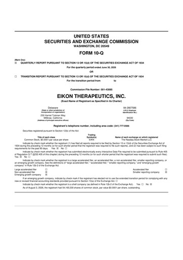 Miniature Eikon Therapeutics 10-Q Rapport trimestriel 2026 