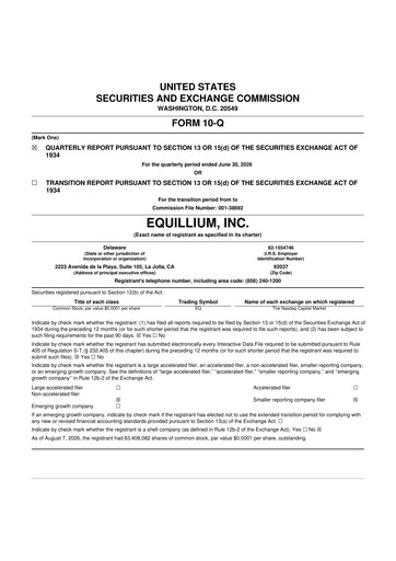 Thumbnail Equillium 10-Q Quarterly Report FY2026 