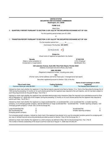 Vorschaubild Ondas Holdings 10-Q Quartalsbericht 2026 