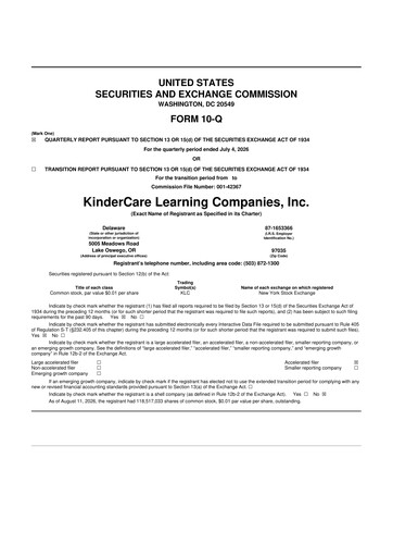 Vorschaubild KinderCare Learning Companies 10-Q Quartalsbericht 2026 