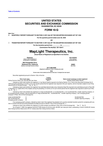 Thumbnail MapLight Therapeutics 10-Q Quarterly Report FY2026 