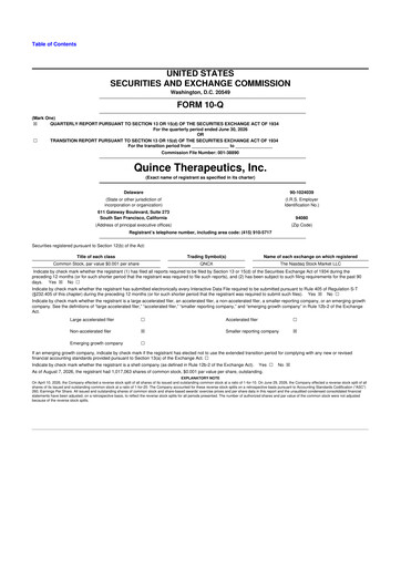Miniature Quince Therapeutics 10-Q Rapport trimestriel 2026 