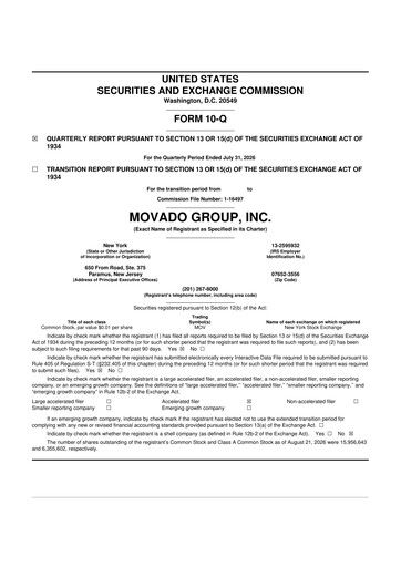 Thumbnail Movado Group 10-Q Quarterly Report FY2027 Q2