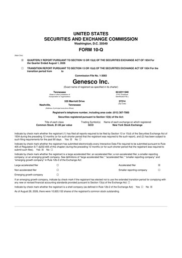 Thumbnail Genesco
 10-Q Quarterly Report FY2027 