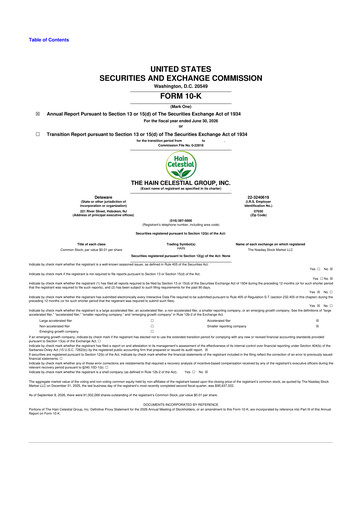 Thumbnail Hain Celestial 10-K Annual Report 2026