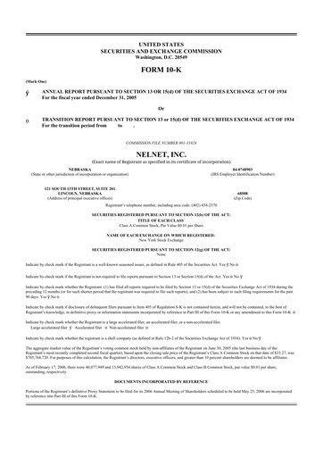 Thumbnail Nelnet 10-K Annual Report 