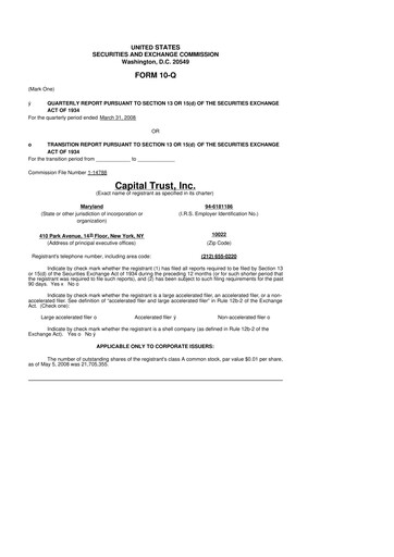 Miniature Blackstone Mortgage Trust
 10-Q Rapport trimestriel  