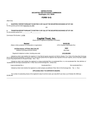 Miniature Blackstone Mortgage Trust
 10-Q Rapport trimestriel  