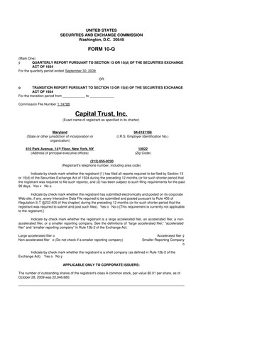 Miniature Blackstone Mortgage Trust
 10-Q Rapport trimestriel  