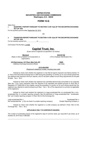 Miniature Blackstone Mortgage Trust
 10-Q Rapport trimestriel  