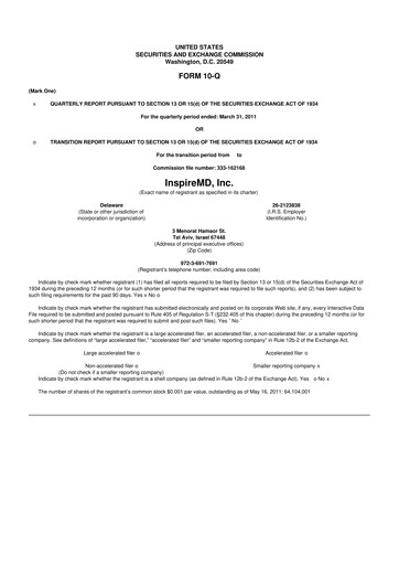 Thumbnail InspireMD 10-Q Quarterly Report FY 