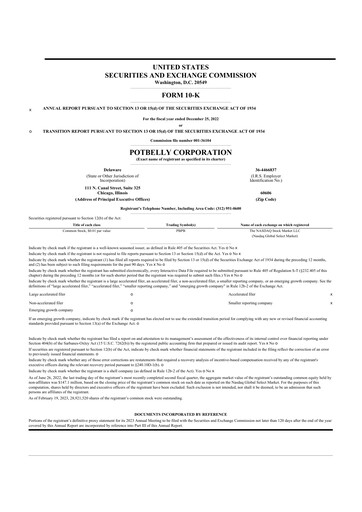 Thumbnail Potbelly Corporation 10-K Annual Report 2022