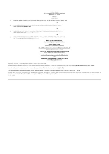 Thumbnail Galiano Gold 20-F Annual Report 