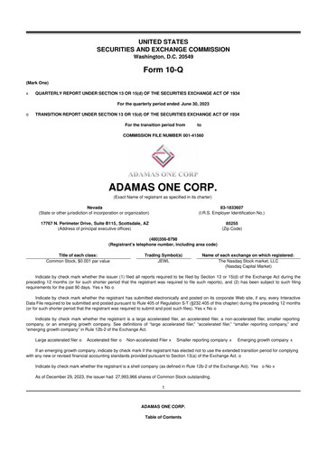 Thumbnail Adamas One 10-Q Quarterly Report FY2023 