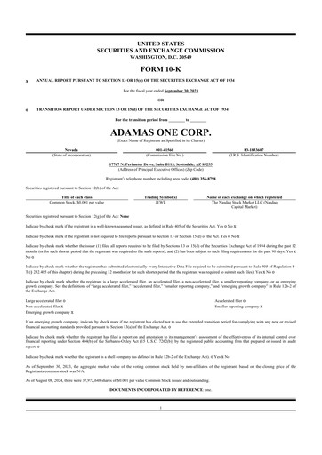 Thumbnail Adamas One 10-K Annual Report 2023