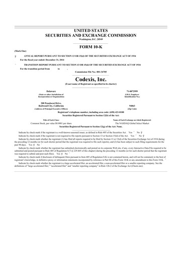 Thumbnail Codexis
 10-K Annual Report 2014