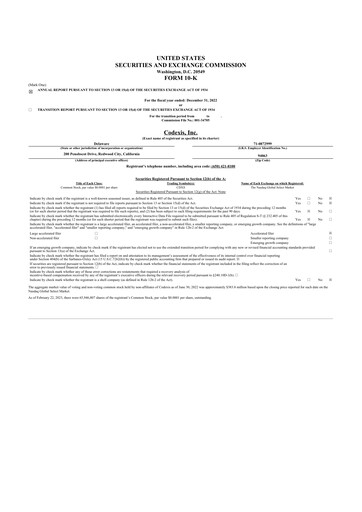 Thumbnail Codexis
 10-K Annual Report 2022