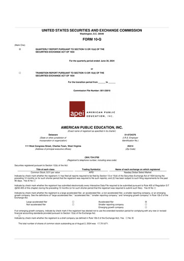 Thumbnail American Public Education 10-Q Quarterly Report FY2024 