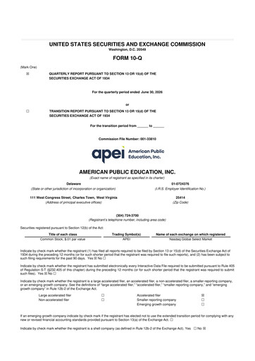 Thumbnail American Public Education 10-Q Quarterly Report FY2026 