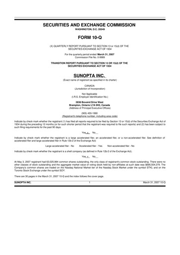 Thumbnail SunOpta 10-Q Quarterly Report FY 