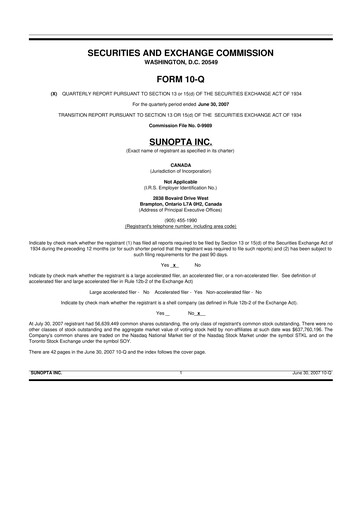 Thumbnail SunOpta 10-Q Quarterly Report FY 