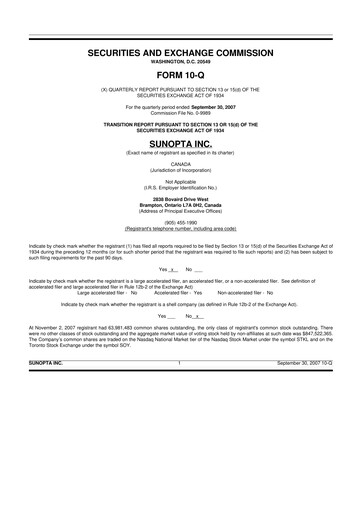 Thumbnail SunOpta 10-Q Quarterly Report FY 