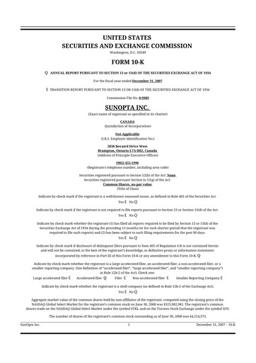 Thumbnail SunOpta 10-K Annual Report 