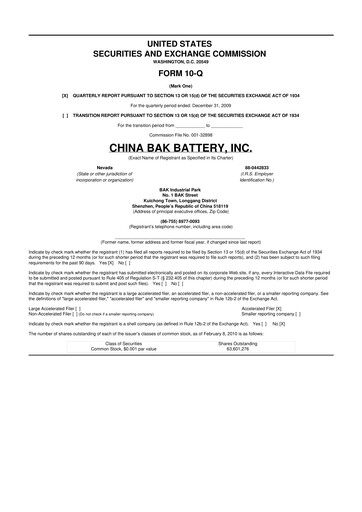 Thumbnail CBAK Energy Technology 10-Q Quarterly Report FY 