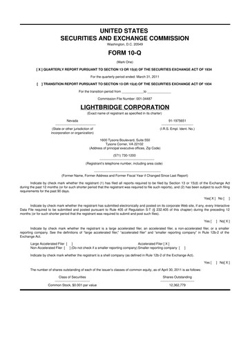 Vorschaubild Lightbridge Corporation 10-Q Quartalsbericht  