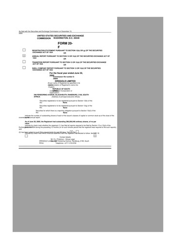 Miniature DRDGOLD 20-F Rapport annuel 