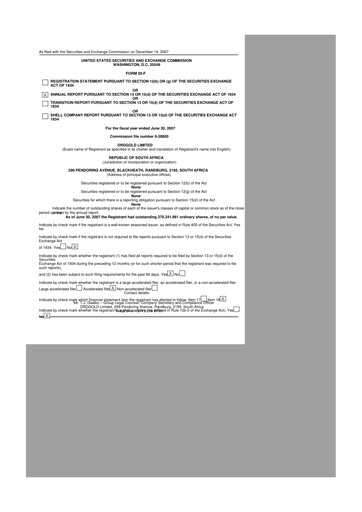 Miniature DRDGOLD 20-F Rapport annuel 