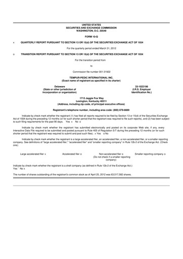 Thumbnail Somnigroup International 10-Q Quarterly Report FY2012 