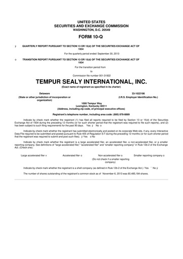 Thumbnail Somnigroup International 10-Q Quarterly Report FY2013 