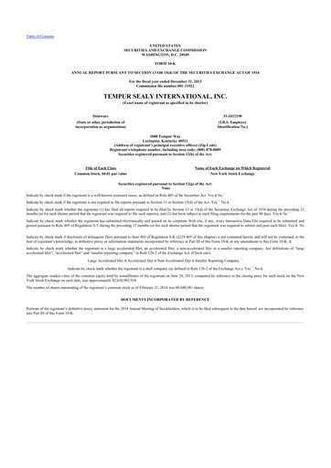 Thumbnail Somnigroup International 10-K Annual Report 2013