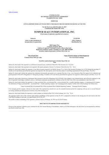 Thumbnail Somnigroup International 10-K Annual Report 2017