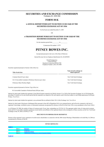 Thumbnail Pitney Bowes 10-K Annual Report 